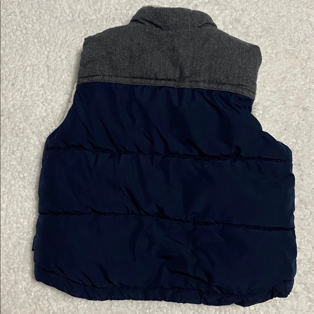 BABY GAP boys Sz 18mo - 24mo puffer vest navy / grey waterproof and lined ¥